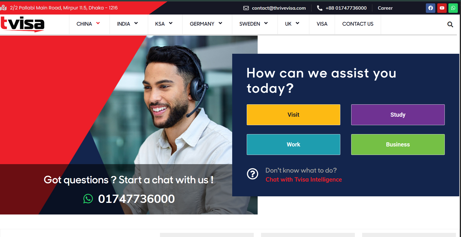 Thrive Visa website